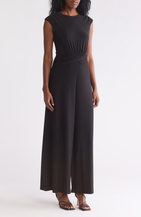 Mono de pernera ancha fruncido y fruncido