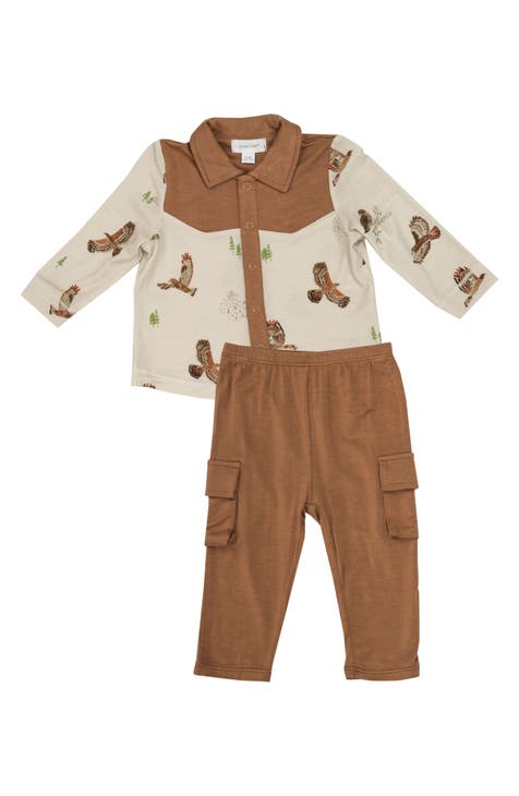 Top vaquero con botones y pantalones cargo (bebé)