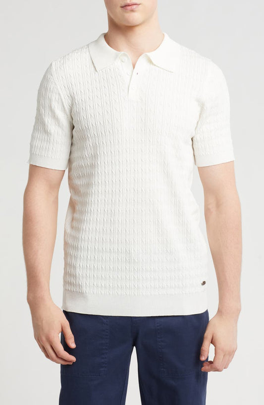 Textured Sweater Knit Polo