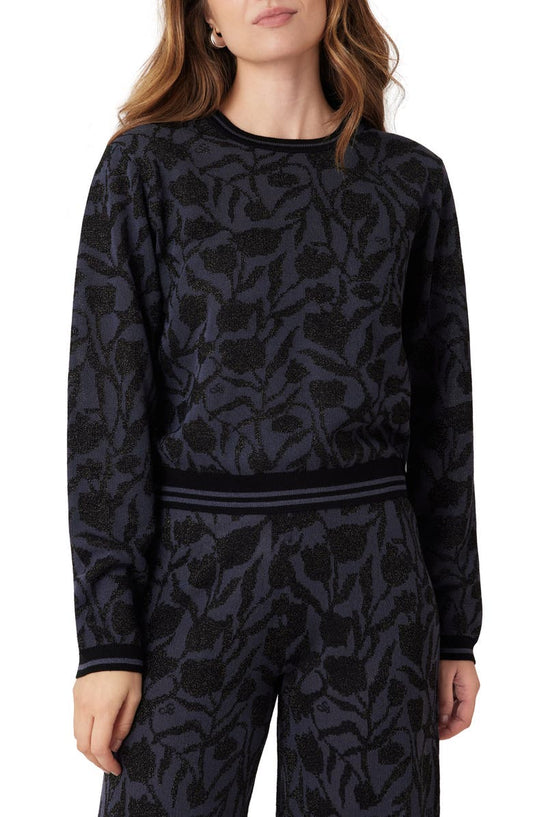 Floral Jacquard Crewneck Sweater