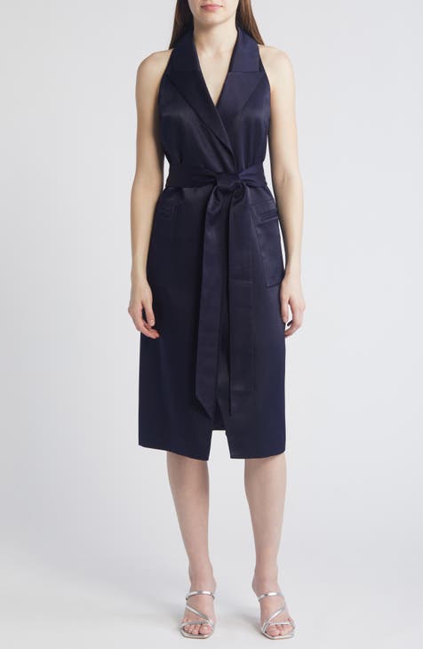 Vestido tubo de satén sin mangas Terrud