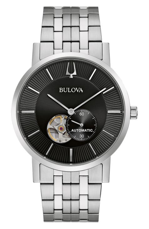 Reloj automático de pulsera de acero inoxidable con 21 rubíes, 42 mm
