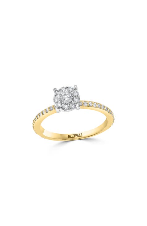 Corteza de Diamante de Oro Blanco y Amarillo de 14K - 0,13 ctw.
