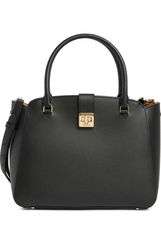 phoebe refined grained leather top handle bag