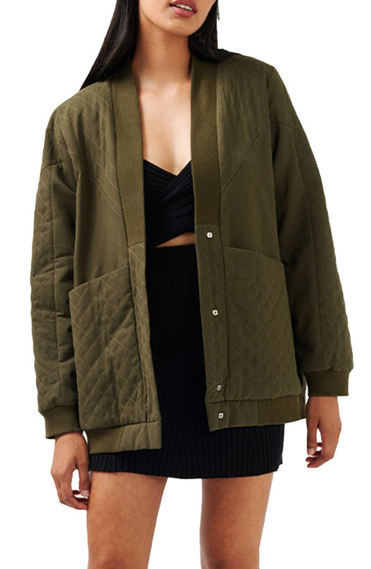 Over it Cotton Quilted Bomber Jacket