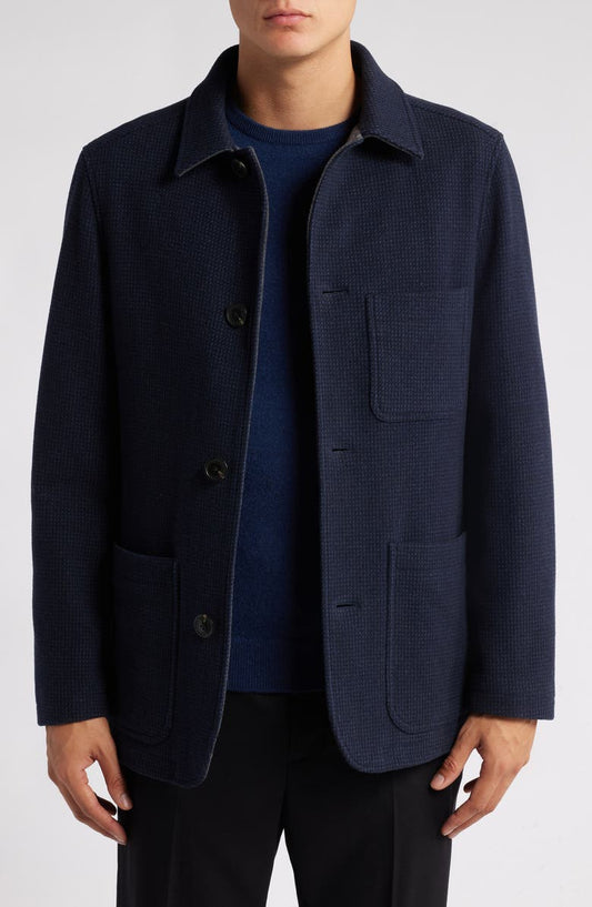 Sonoma Textured Wool Blend Button-Up Jacket