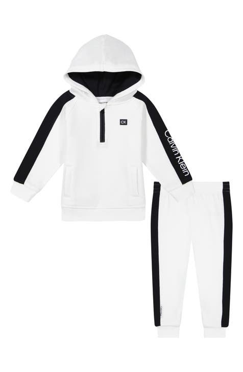 Conjunto de sudadera con capucha y joggers de vellón a rayas (bebé)