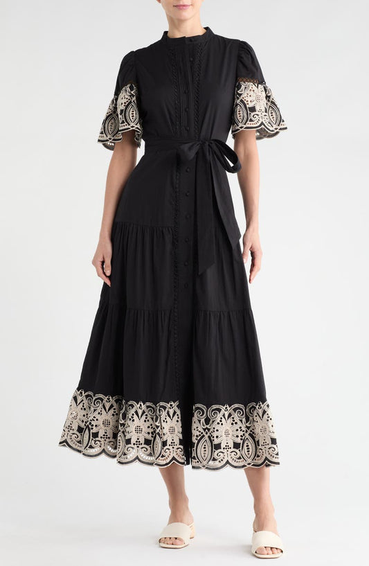 Southampton Embroidered Maxi Shirtdress