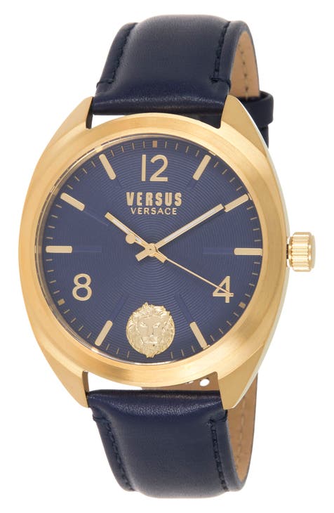 Reloj Lexington con correa de piel, 44 mm