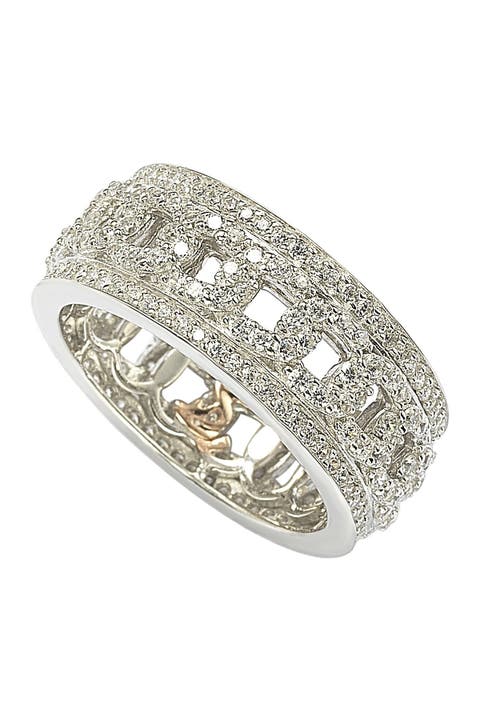 Pulsera de plata de ley con circonitas recortadas