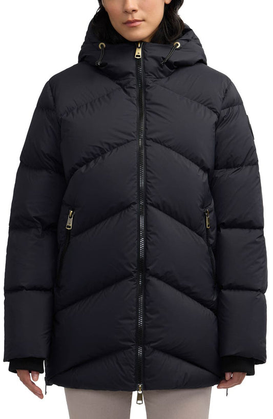 Fallon Inverted Chevron Quilted Down Jacket