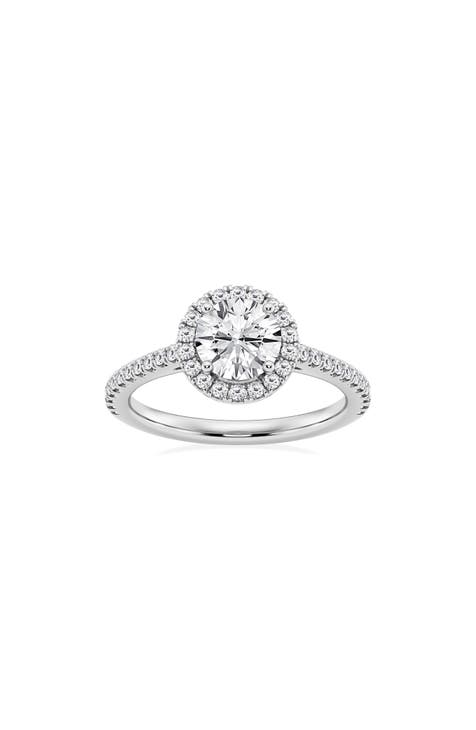 Anillo pavé de diamantes creados en laboratorio de corte redondo - 1,3 ctw.