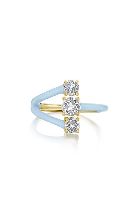 Faux Stack Enamel & Gemstone Ring