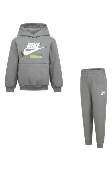 Conjunto de sudadera con capucha y pantalones sin cordones Futura Wrap para niños (niño pequeño)