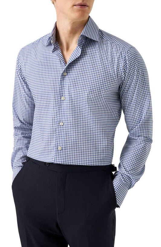Slim Fit Check Cotton Dress Shirt