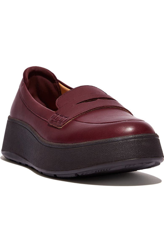 F-Mode Leather Flatform Penny Loafer (Women)