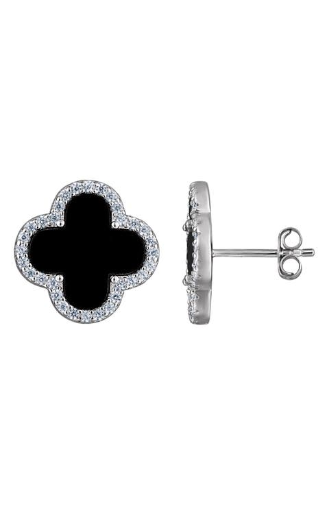 Sterling Silver Quatrefoil Stud Earrings
