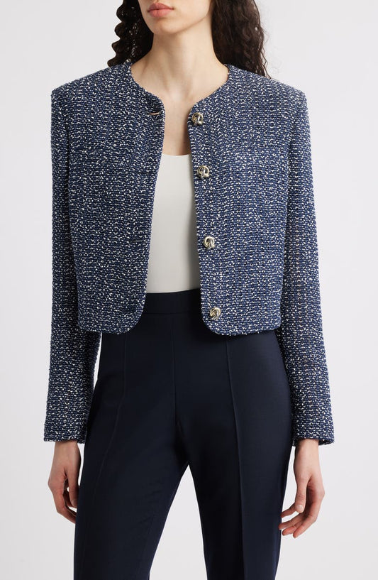 Jolena Crop Tweed Jacket