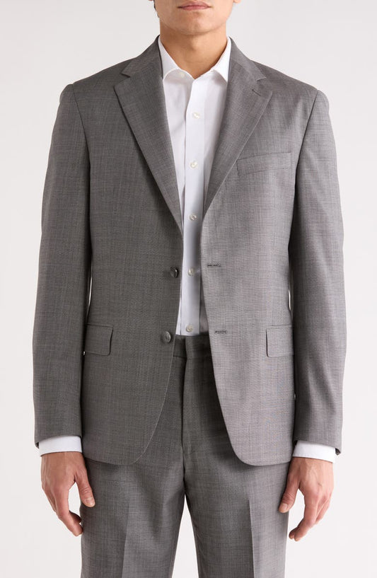 Two Button Notch Lapel Wool Suit Jacket
