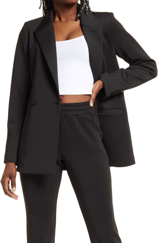 Shiny Scuba Knit Blazer (Regular & Plus Size)