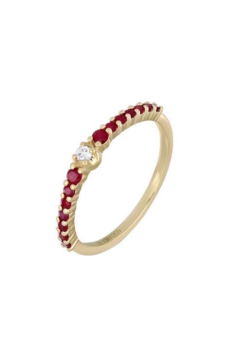El Mar 18K Gold Gemstone & Diamond Stackable Ring