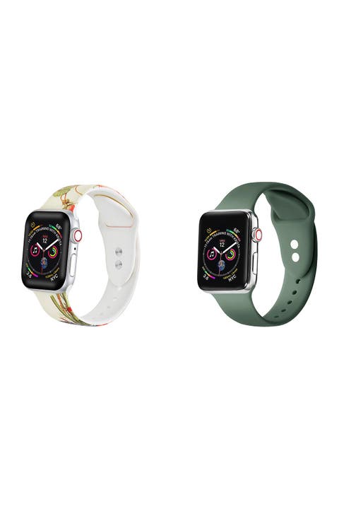 Paquete surtido de 2 correas florales y de silicona para Apple Watch