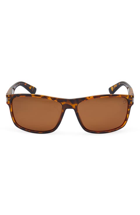 57mm Polarized Rectangular Sunglasses