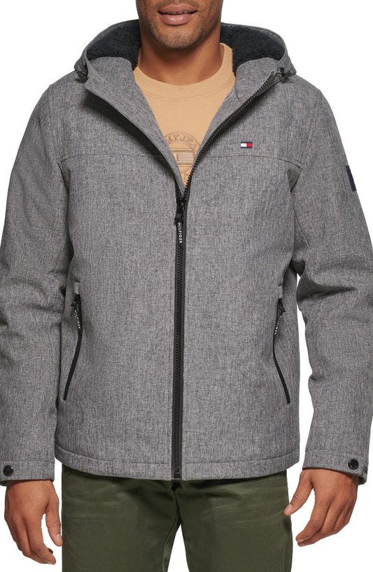 Faux Shearling Lined Hooded Jacket
