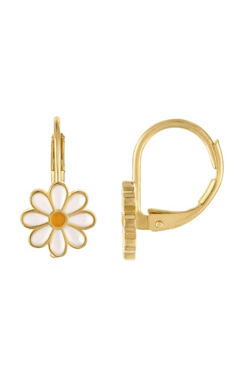 Kids' Floral Lever Back Earrings