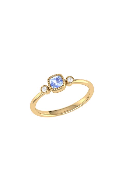 La Vie Cushion Cut Tanzanite & Diamond Accent Ring