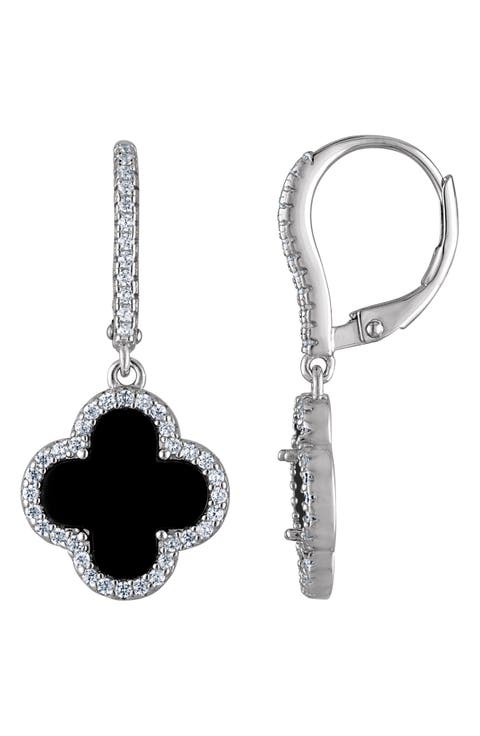 Sterling Silver Quatrefoil Drop Earrings