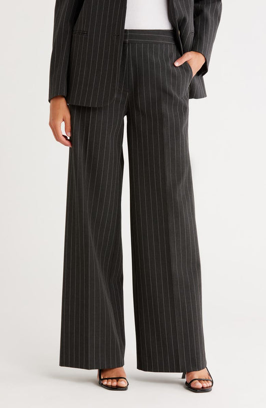 Pinstripe Wide Leg Pants
