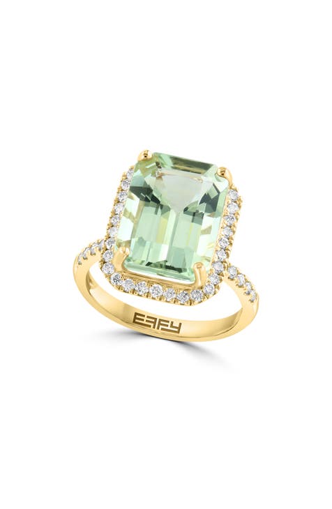 Anillo Amatista Verde y Diamante - 0,52ct.