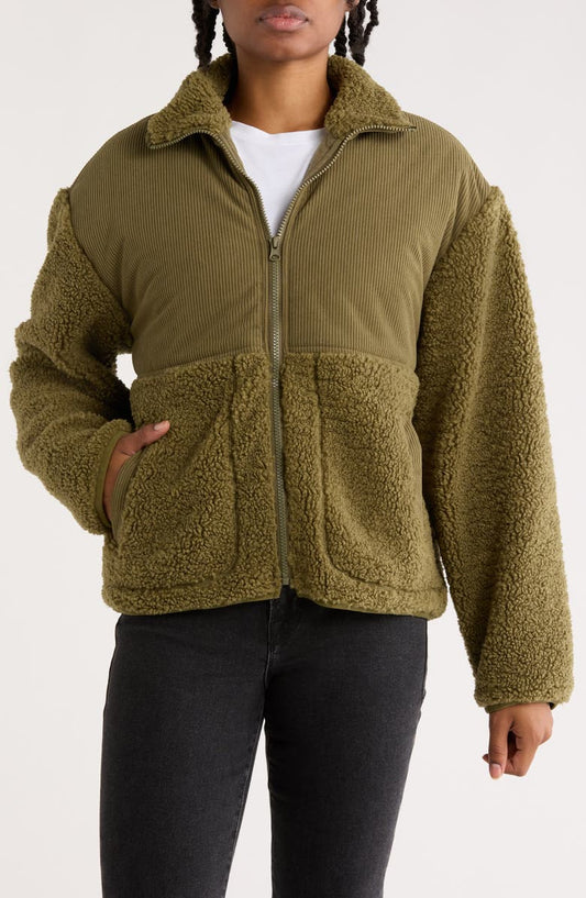Corduroy & Faux Shearling Jacket