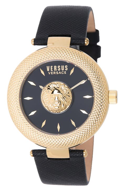 Reloj Versace con esfera texturizada y correa de piel, 40 mm