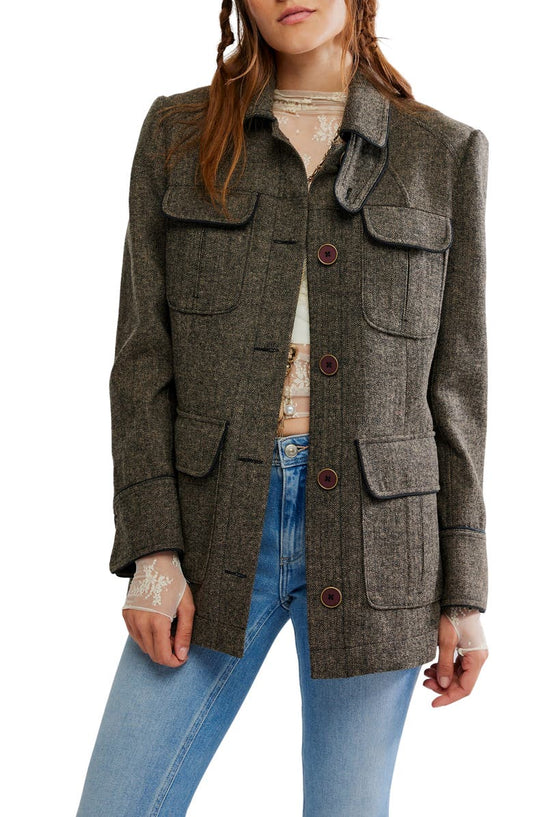 Renaux Herringbone Officer Jacket
