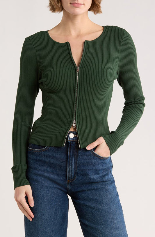 Virgo Rib Zip Cardigan (Regular & Plus)
