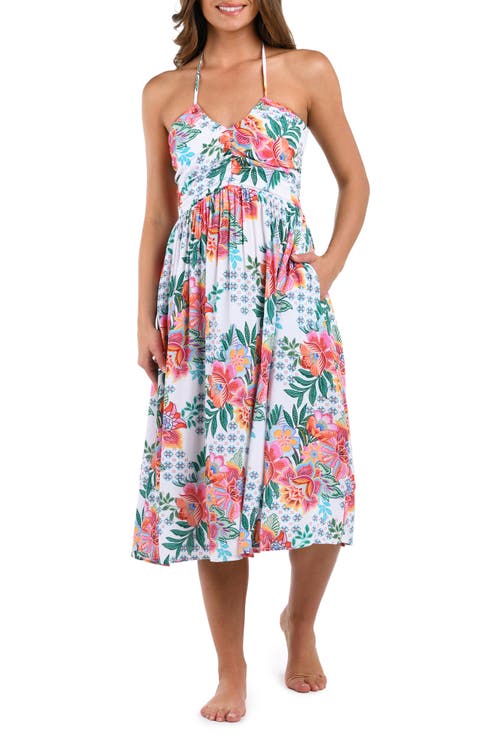 Riviera Floral Halter Neck Cover-Up Dress
