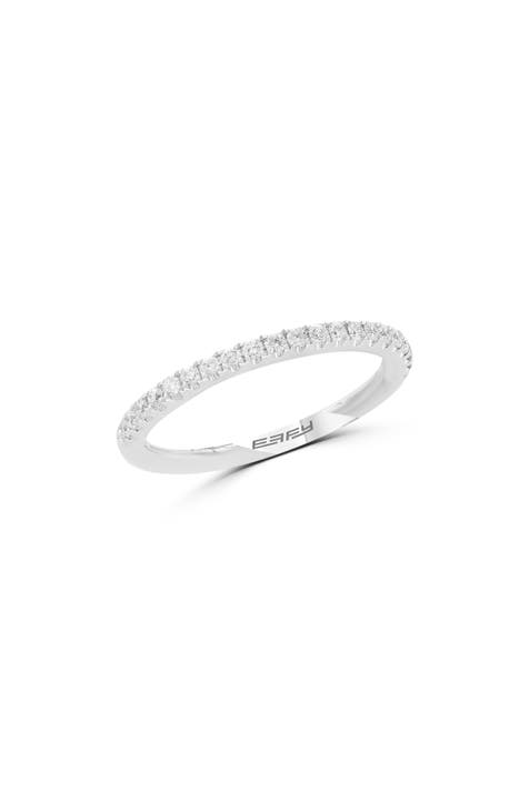 Anillo apilable de diamantes de oro blanco de 14 quilates - 0,25 ct.