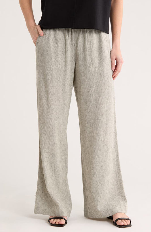 Yarn Dye Linen Blend Pants