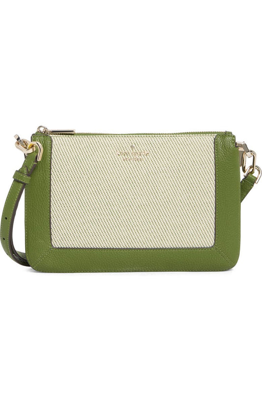lena canvas colorblock double compartment crossbody bag