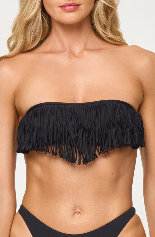 Dixie Fringe Strapless Bikini Top