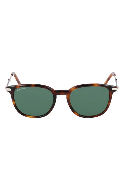 Salvatore Ferragamo Gafas de sol redondas de 52 mm