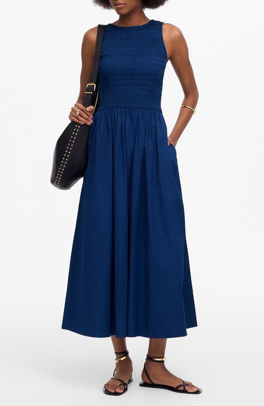Melody Scoopback Smocked Midi Sundress