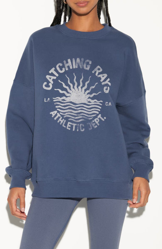 Catching Rays Oversize Cotton Graphic Sweatshirt