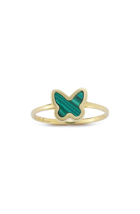 Anillo Mariposa de Malaquita
