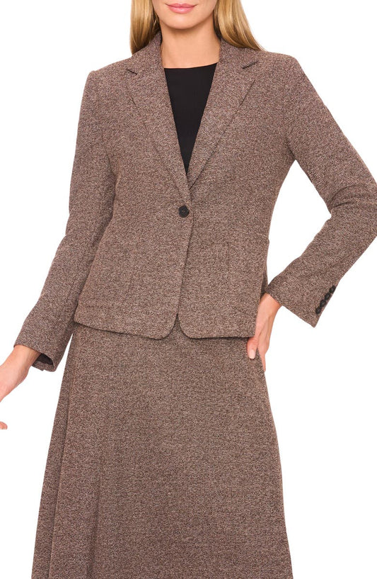 One-Button Tweed Knit Blazer (Regular & Petite)