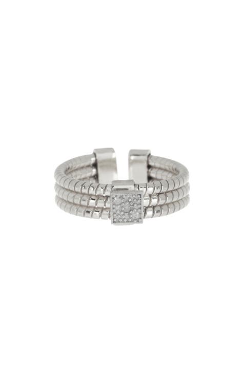 Anillo de diamantes con textura - 0,04ct.