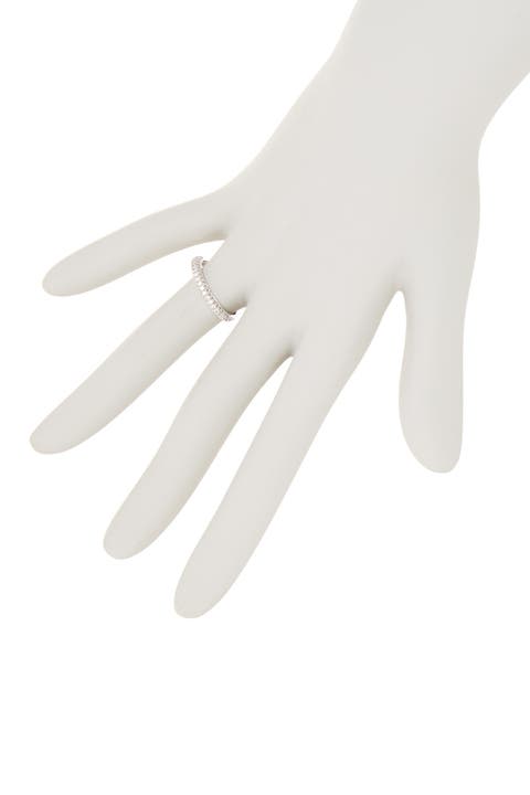 Anillo fino con pavé de zirconia