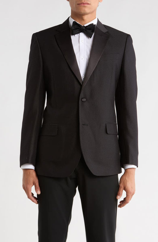 Bridge Satin Notch Lapel Jacquard Dinner Jacket (Short, Regular & Long)
